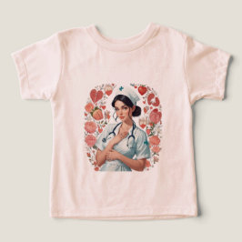 Compassionate Nurse - Elegant Floral Art Illustrat