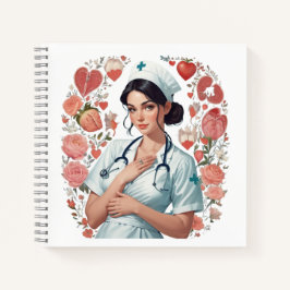 Compassionate Nurse - Elegant Floral Art Illustrat Notizbuch
