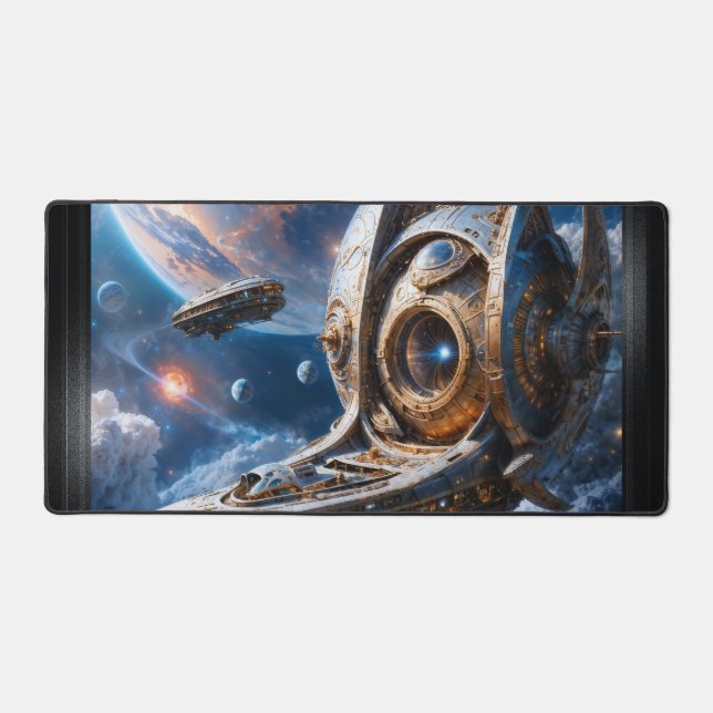 Compellione Galactic Cruiser Al Art von Xzendor7 Schreibtischunterlage (Vorderseite)