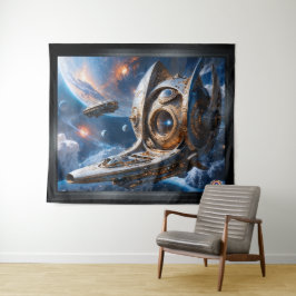 Compellione Galactic Cruiser Al Art von Xzendor7 Wandteppich