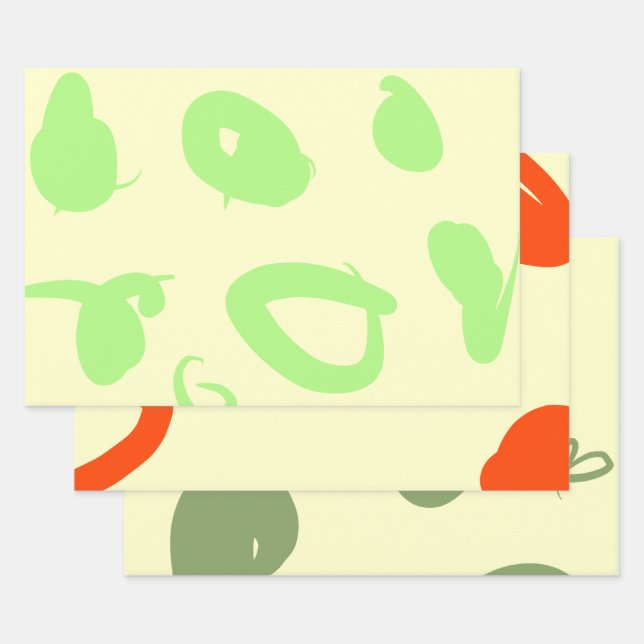 Complementary color set Wrapping Paper flat sheets Geschenkpapier Set (Set)