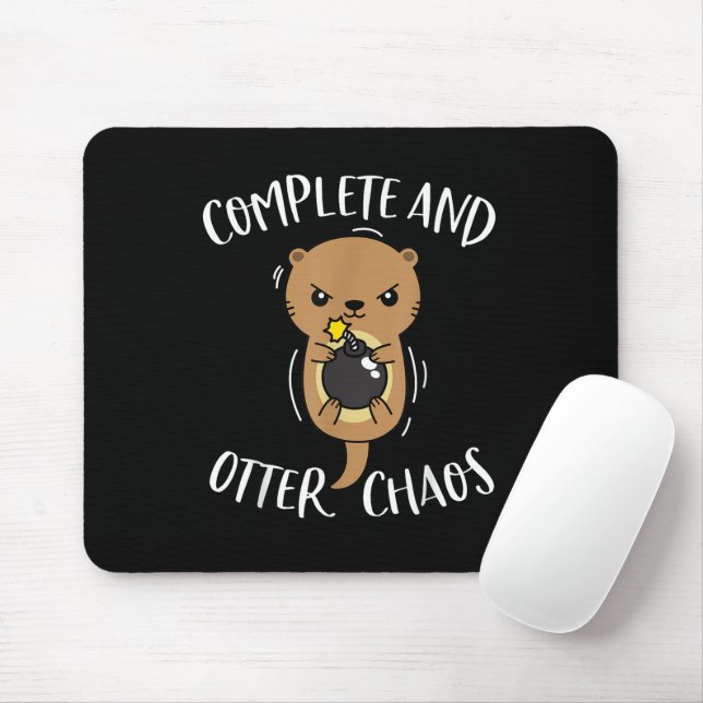 Complete and Otter Chaos Funny Niedlich Sea Otter  Mousepad (Mit Mouse)