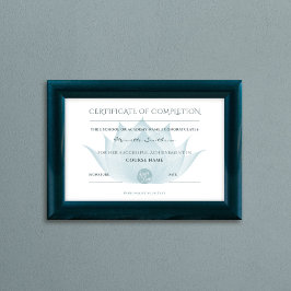 Completion Certificate Lotus Flower For Yoga Reiki