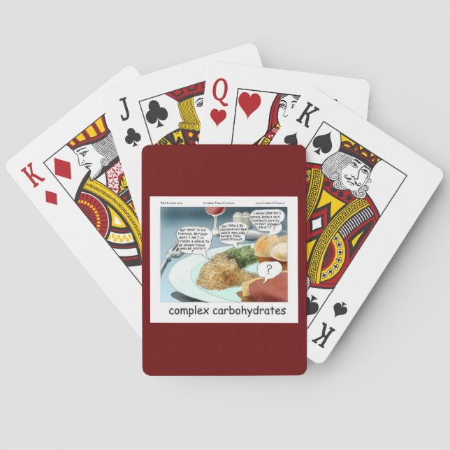 Complex Carbs Funny Philosophy Feinschmecker Comic Spielkarten (Rückseite)