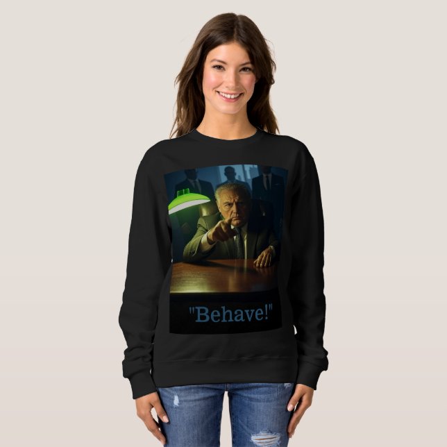 Comportement du patron femmes sweatshirt noir (Devant entier)