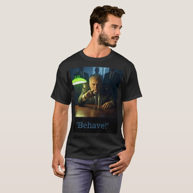 Comportement du patron hommes noir T-shirt (Devant entier)