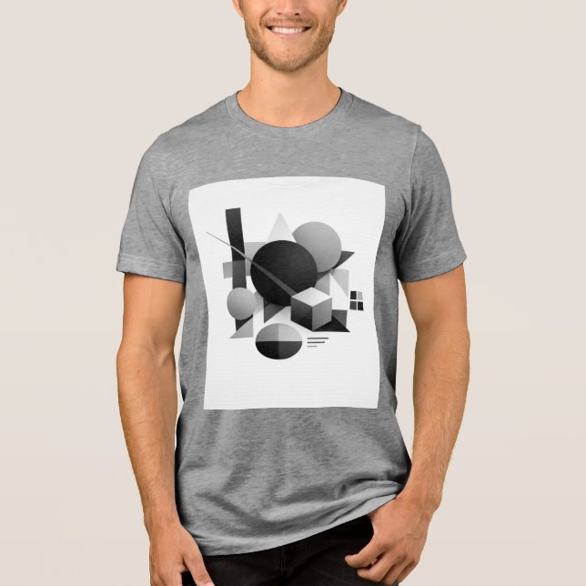 Composición geométrica en equilibrio monocromático Tri-Blend shirt (Vorderseite)