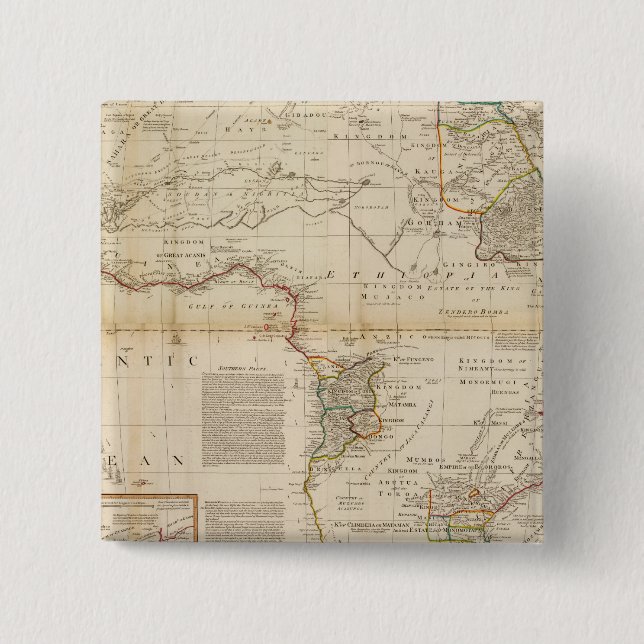 Composite Africa Handfarbene Karte Button (Vorderseite)