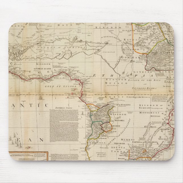Composite Africa Handfarbene Karte Mousepad (Vorne)