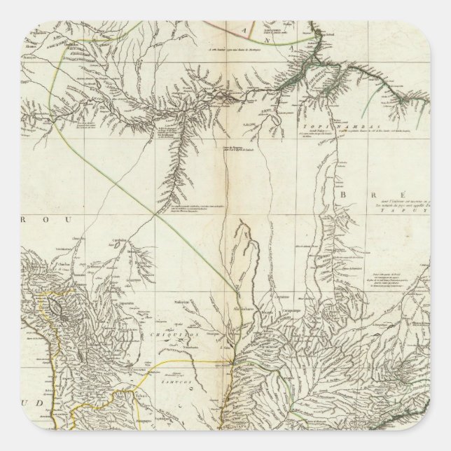 Composite American Engraded Map Quadratischer Aufkleber (Vorderseite)