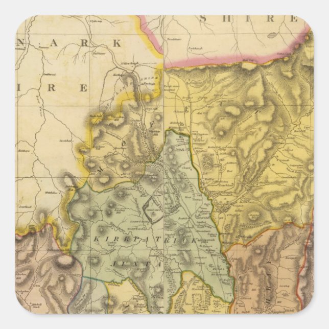 Composite Dumfriesshire 3 Quadratischer Aufkleber (Vorderseite)