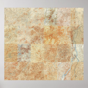 Composite of 24 Adirondack Topographic Maps Poster