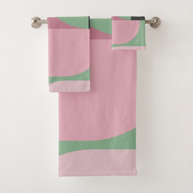 Composition Art déco rose et vert #5 (En situation)