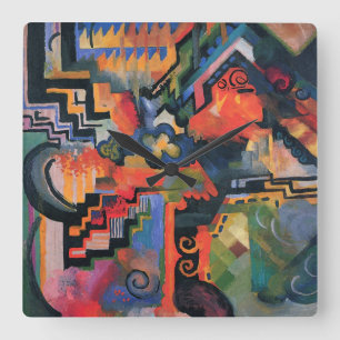 "Composition colorée" Horloge murale