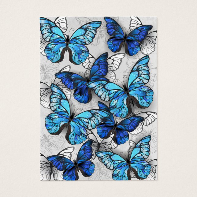 Composition de papillons blancs et bleus (Devant)