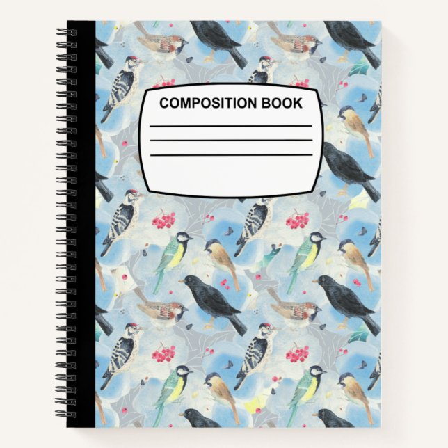 Composition des oiseaux carnet spirale large (Devant)