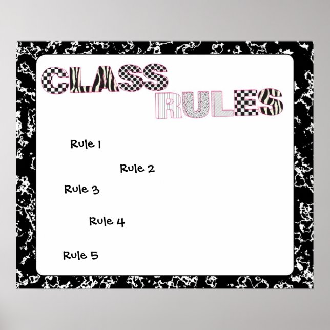 Composition Notebook Classroom Rules Poster (Vorne)