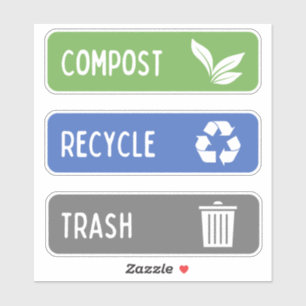 Compost Bin, Gerecycelt, Müllaufkleber Aufkleber