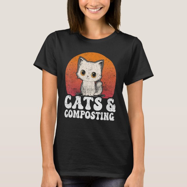 Compost Cats And Composting Expert Composter Worms T-Shirt (Vorderseite)