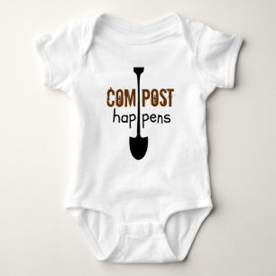 Compost Happens Mulch Spaß Shovel Baby Strampler