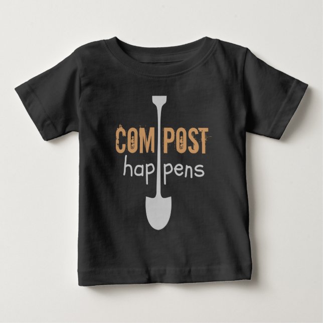Compost Happens Mulch Spaß Shovel Baby T-shirt (Vorderseite)