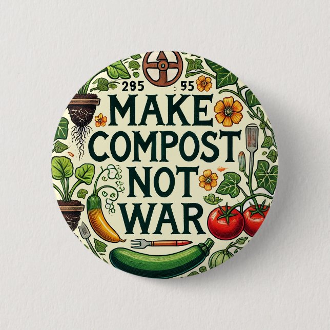 Compost statt Krieg Button (Vorderseite)