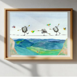 Comptable Poster Art Tightrope Livre Balancing