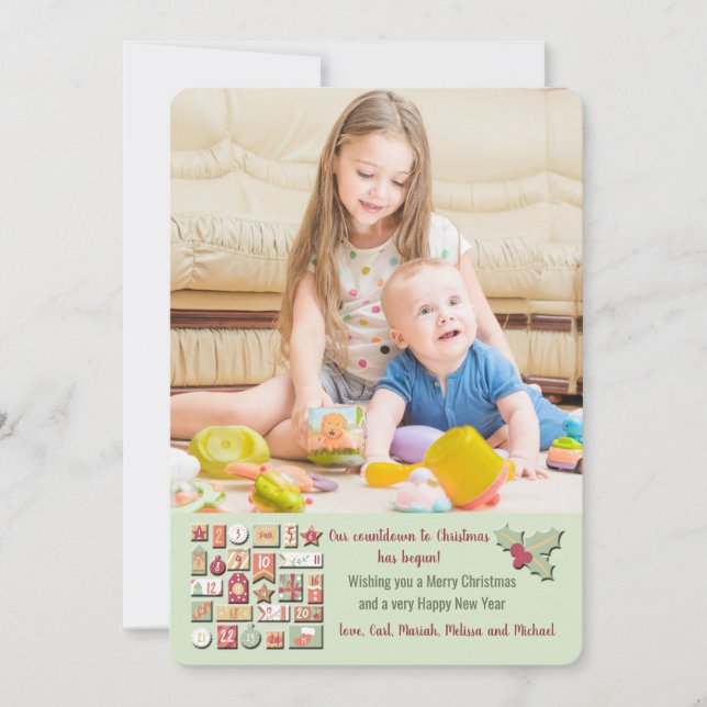 Compte à rebours de la carte de Noël (Devant)