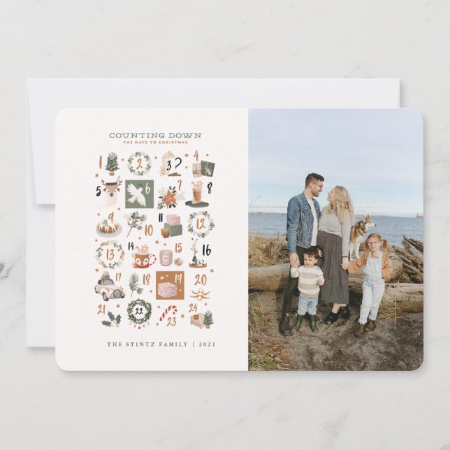 Compte à rebours de Noël Objets de vacances Cartes (Devant)