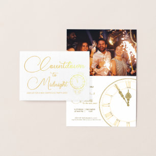 Compte à rebours jusqu'à minuit - Foil Invitation