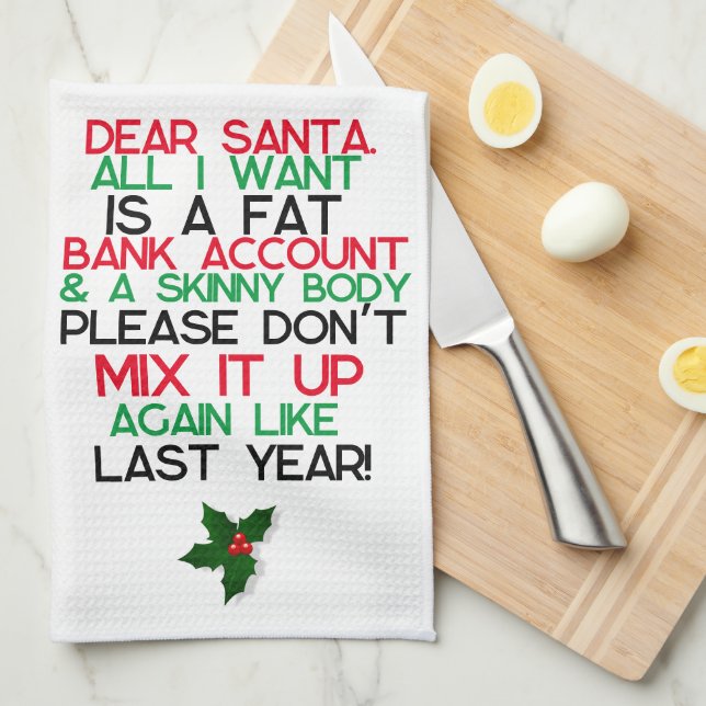 Compte de banque de graisse, Serviettes de cuisine (Quart Plié)