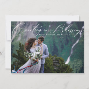 compte de nos bénédictions carte photo de vacances