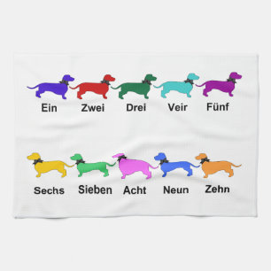 Compter Dachshunds Allemand Serviette de cuisine