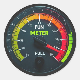 Compteur de plaisir excessif Autocollant rond clas