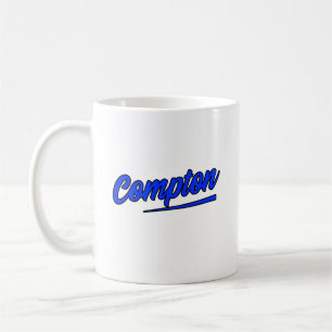 Compton California Blue Typografy Kaffeetasse