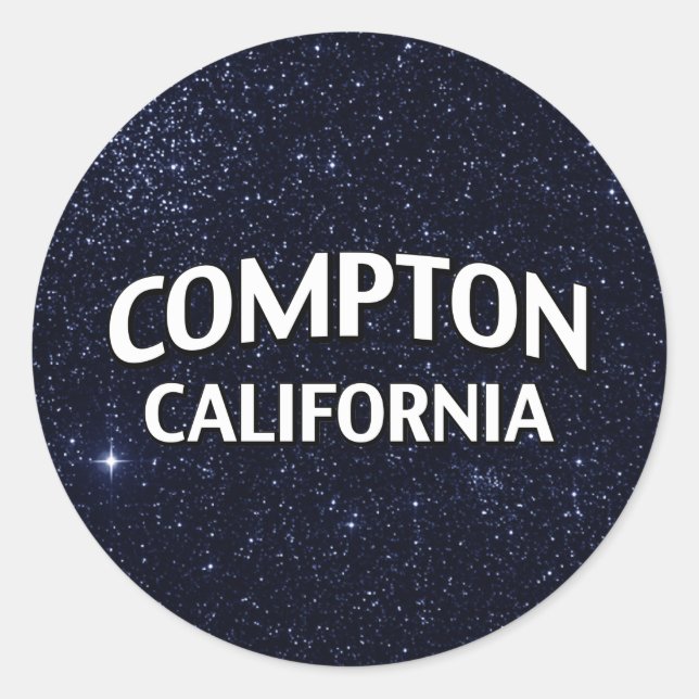 Compton California Runder Aufkleber (Vorderseite)