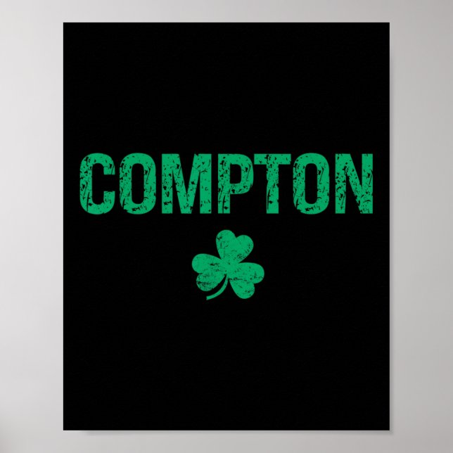Compton Irischer Shamrock St. Patrick's Day  Poster (Vorne)