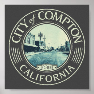 COMPTON LOS ANGELES KALIFORNIA - STADT COMPTON POSTER
