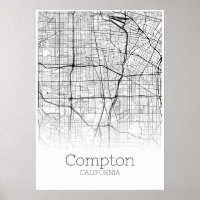 Compton Map - Kalifornien - City Map Poster