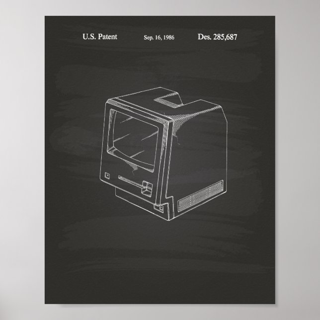Computer 1986 Patent Kunst Tafelbild Poster (Vorne)