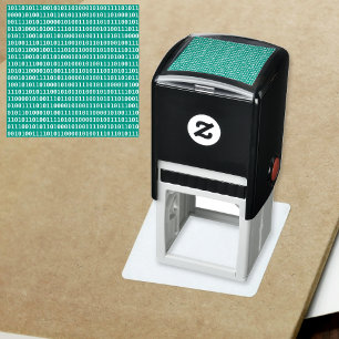 Computer 1s und 0s - Binärer Code-Datenblock Permastempel