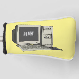 Computer-Cartoon-Illustration Golf Headcover