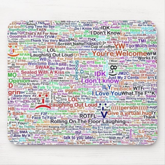 Computer Chat Word Art Mousepad (Vorne)