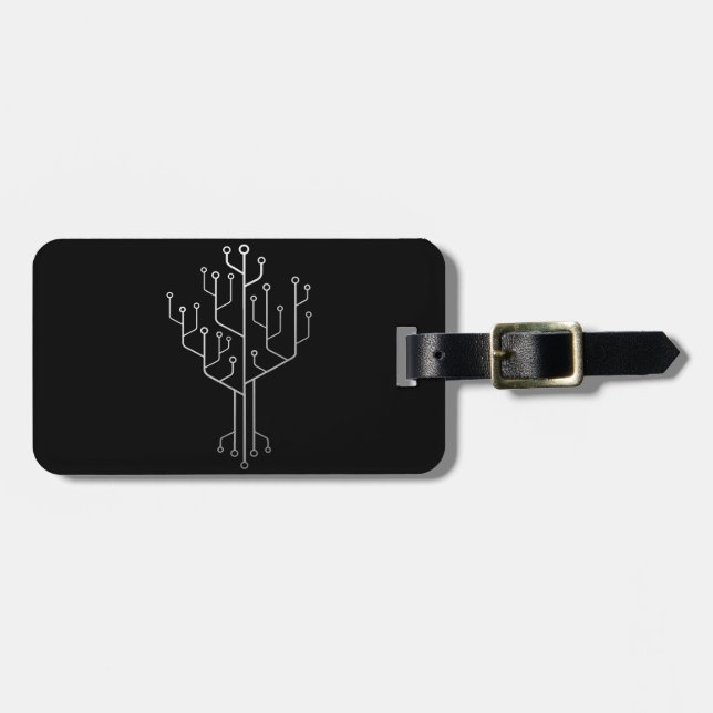 Computer-Chip-Tree-Programmierer-Tschernoteningeni Gepäckanhänger (Vorderseite horizontal)