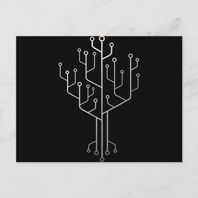 Computer-Chip-Tree-Programmierer-Tschernoteningeni Postkarte (Vorderseite)