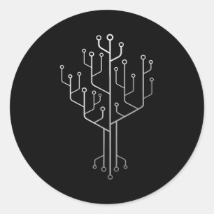 Computer-Chip-Tree-Programmierer-Tschernoteningeni Runder Aufkleber