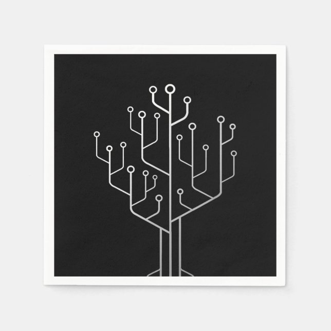 Computer-Chip-Tree-Programmierer-Tschernoteningeni Serviette (Vorderseite)
