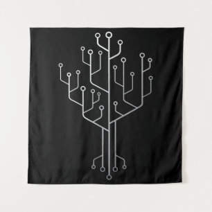 Computer-Chip-Tree-Programmierer-Tschernoteningeni Wandteppich