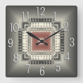 Computer Chip  Wall Clock Quadratische Wanduhr