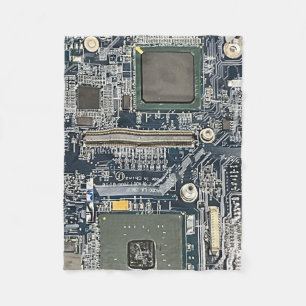 Computer Circuit Board Blanket Fleecedecke